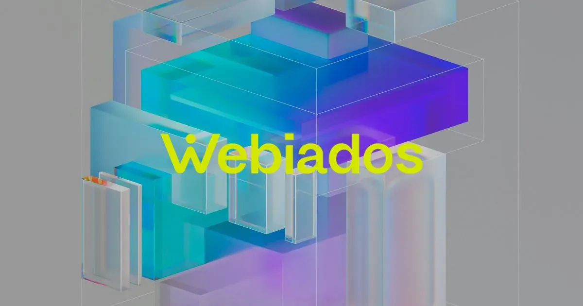 Article cover featuring translucent cuboids in cyan and violet tones with the Webiados wordmark