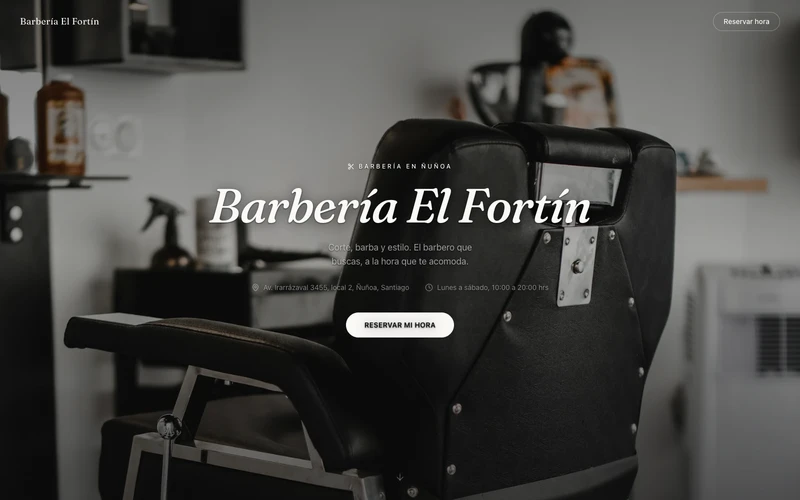 Demo Barbería El Fortín — vista desktop con la agenda embebida