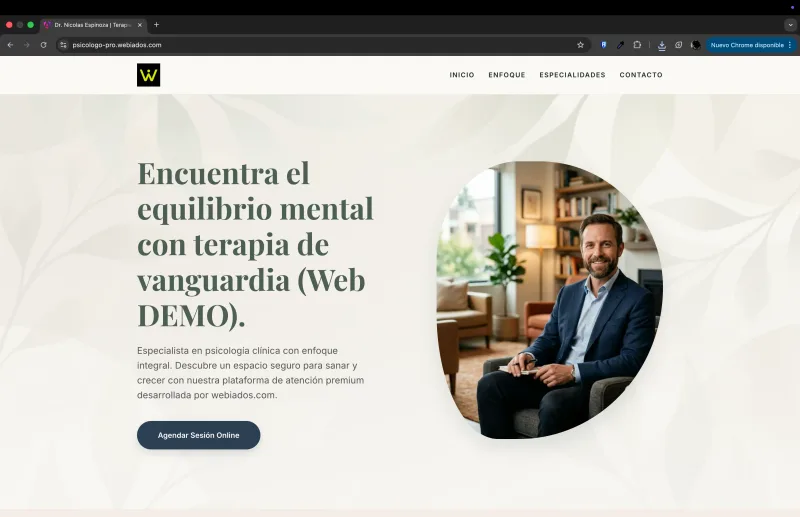 Demo Psicólogo Pro — desktop view