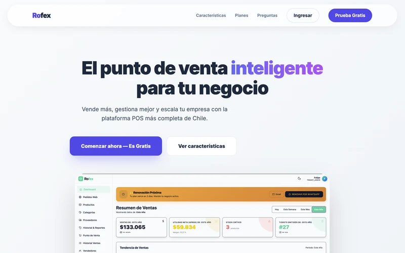 Rofex POS — online point-of-sale dashboard